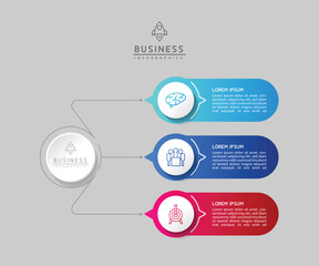 Fototapeta premium Circular Connection Steps business Infographic Template with 3 Element
