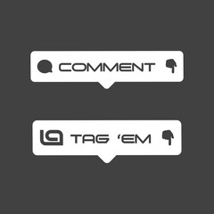 Social media comment and tag elements concept....