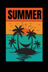 Summer typography t shirt design