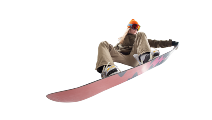 Snowboarder girl isolated on white