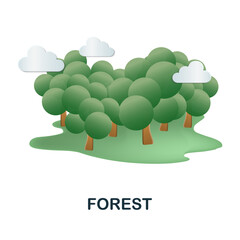 Forest icon. 3d illustration from ecology and energy collection. Creative Forest 3d icon for web design, templates, infographics and more