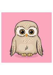 Greeting card with cute owl
