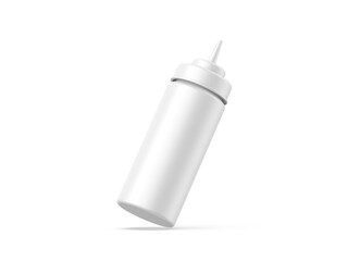Plastic ketchup and sauce bottle for branding and mock up, 3d render illustration.