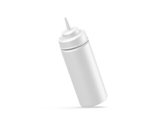 Plastic ketchup and sauce bottle for branding and mock up, 3d render illustration.