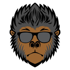 Illustration monkey with glasses