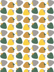 Strawberries in autumn colors pattern