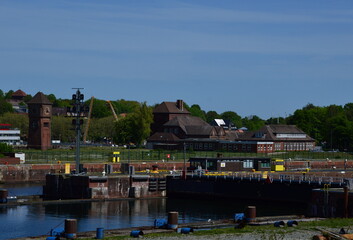 Canal between the North Sea and the Baltic Sea in Kiel, the Capital City of Schleswig - Holstein