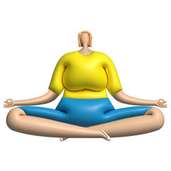 Woman meditation Elements and illustration