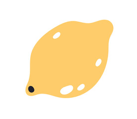 Whole lemon. Exotic tropical citrus with yellow skin. Healthy food, citron. Sour limon icon. Modern flat graphic vector illustration isolated on white background