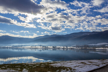 Fototapeta premium Winter landscapes at a lake
