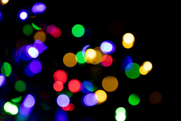 Christmas light. Colorful abstract background. Bokeh Background.