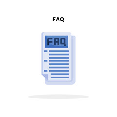 Faq flat icon. Vector illustration on white background. Can used for digital product, presentation, UI and many more.