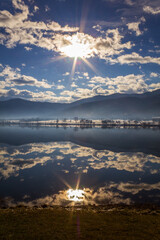 Winter landscapes at a lake