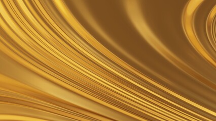 Decorative pattern design with wave. 3d golden wavy texture. Shine metal yellow background