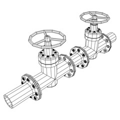 Oil pipeline with valve business concept