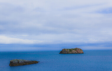 Lonely islands viewed from the beach 