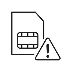 Micro SD Warning icon design. Micro SD card warning notification vector. isolated on white background. vector illustration