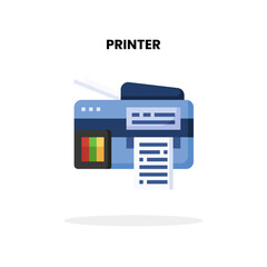 Printer flat icon. Vector illustration on white background. Can used for digital product, presentation, UI and many more.