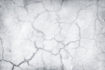 Cracked concrete wall covered with a gray cement texture as the background.