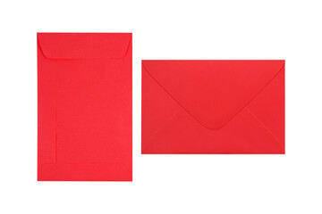 red envelope two style   isolated on  white background, with clipping path include for design usage...