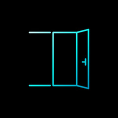 Open Door vector concept outline colorful icon or sign