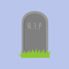 tombstone that says ''rest in peace'' in flat style for halloween decoration