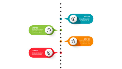 Creative concept for infographic with 4 steps, options, parts or processes.