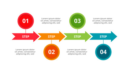 Creative concept for infographic with 4 steps, options, parts or processes.