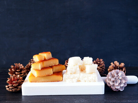 Toasted egg yolk nougand coconut turrone