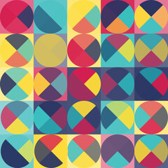 Geometric Circle shape Bauhaus pattern. Vector design and modern colorful art. Abstract Bauhaus design pattern. 