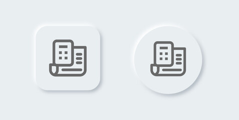 Accounting line icon in neomorphic design style. Finance signs vector illustration.