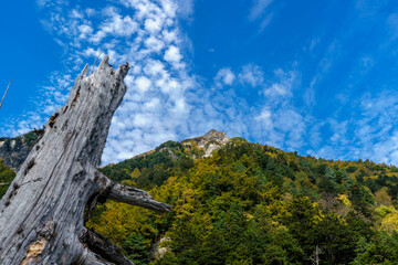 上高地の秋空と雲