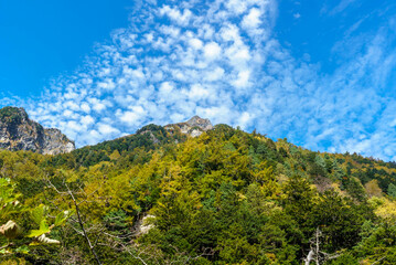 上高地の秋空と雲