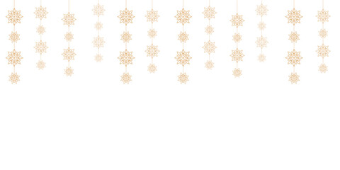 White christmas banner with snowflakes. Merry Christmas and Happy New Year greeting banner. Horizontal new year background, headers, posters, cards, website.