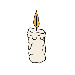 Vector doodle illustration of aroma candle