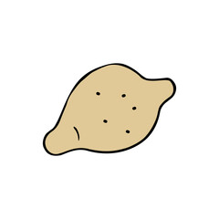 Doodle illustration of cute yellow lemon