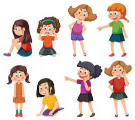 Bullying kids character collection