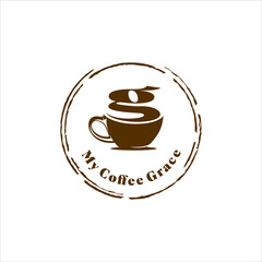 Modern and simple letter G for logo design  coffee grace with brown color