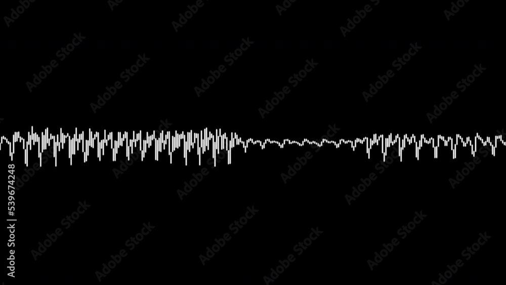 Poster a black background and white line audio visualization animation. looping, unique, useful as an eleme