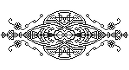 Fototapeta premium Embroidered good like old handmade cross-stitch ethnic Ukraine pattern. Ukrainian towel ornament, rushnyk called, vector.