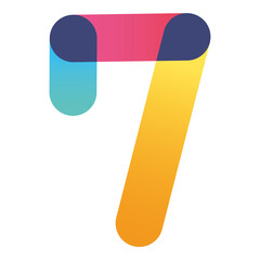 colorful number seven logo design template	