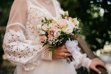 White vintage lace wedding dress