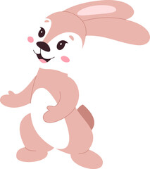 Funny rabbit character flat illustration