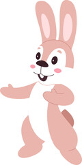 Funny rabbit character flat illustration