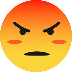 Angry Rage Emoji Face Illustration