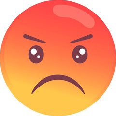 Angry Rage Emoji Face Illustration