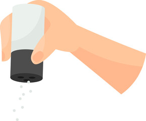 Hand pouring salt flat illustration