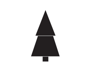 Flat black vector icon - fir-tree (pine). Park. Forest. Happy New Year