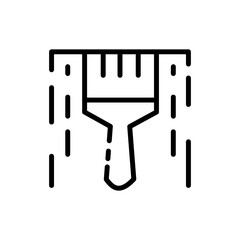 Art line icon. Brush, pencil, ruler, painting, drawing, portrayal, pencilling, skill, craft. Artist. Inspiration concept. Vector black line icon on a white background