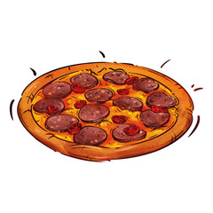 illustration pizza pepperoni